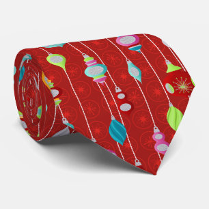 Retro Ornamente Rotes Weihnachtsfest Krawatte