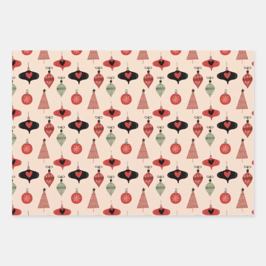 Retro Ornamente Urlaubspapier Geschenkpapier Set (Vorderseite 3)