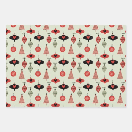 Retro Ornamente Urlaubspapier Geschenkpapier Set (Vorderseite)