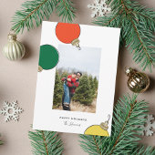 Retro Ornamente Weihnachten Fotokarte