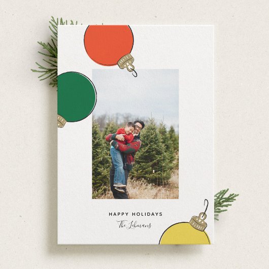 Retro Ornamente Weihnachten Fotokarte