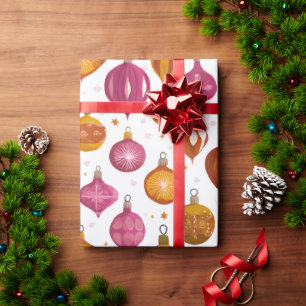Retro Ornamente Weihnachten Geschenkpapier