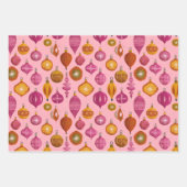 Retro Ornamente Weihnachten Geschenkpapier Set (Vorderseite 2)