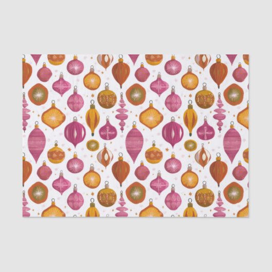 Retro Ornamente Weihnachten Seidenpapier (Vorderseite)