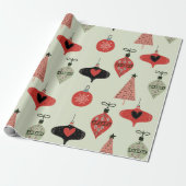 Retro-Ornamente Weihnachtsgrüne Umschlagpapier Geschenkpapier (Ungerollt)
