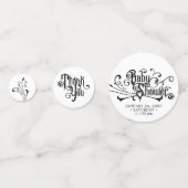 Retro Ornaments Horror Black Gothic Baby Konfetti (Rückseiten)