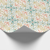 Retro Ornaments Mid-Century Holiday Geschenkpapier (Ecke)