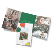 Retro Ornaments Photo Dreifach Gefaltete Urlaubskarte