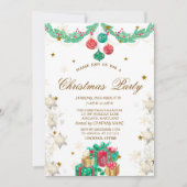 Retro Ornaments Schneeflocken Weihnachten Einladung (Vorderseite)