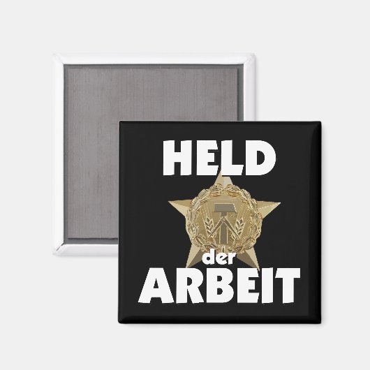 Retro Ostalgie DDR Held der Arbeit Stern Wappen Magnet (Vorderseite/Rückseite)