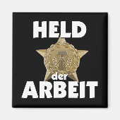 Retro Ostalgie DDR Held der Arbeit Stern Wappen Magnet (Vorne)