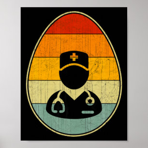 Retro-Oster-Ei-Grafik Lustiger Ostertag Medizin Poster