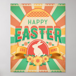 Retro Ostereier Huntkarte Poster