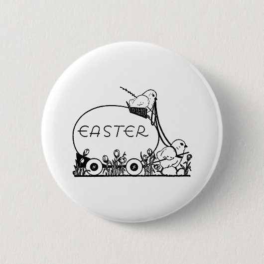 Retro Ostereier und -küken Button (Vorderseite)