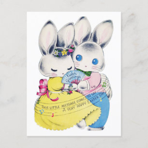 Retro-Osterhasen Postkarte