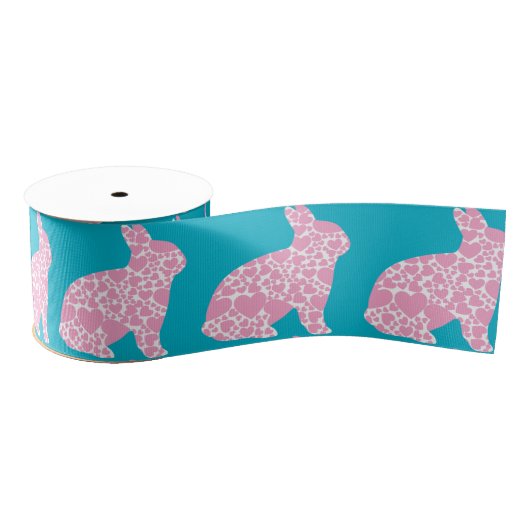 Retro Osterkunst angesagter Cartoon rosa Herzblase Ripsband (Spule)