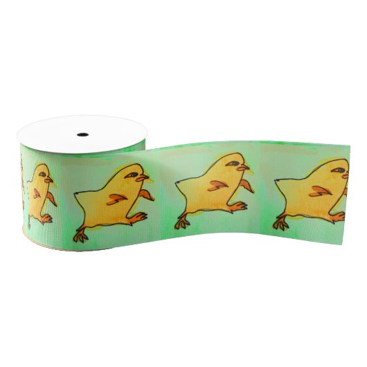 Retro Osterkunst niedlich Ostergelbe Küken Ripsband (Spule)