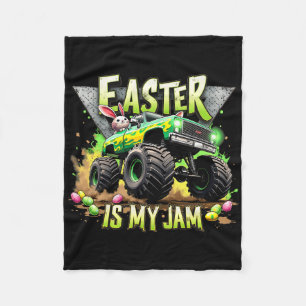 Retro Ostern ist mein Ding Monster Truck Offroad-S Fleecedecke