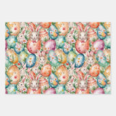 Retro-Ostern nahtloses Muster. Wasserfarbe Geschenkpapier Set (Vorderseite 2)