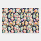 Retro-Ostern nahtloses Muster. Wasserfarbe Geschenkpapier Set (Vorderseite)
