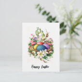 Retro Osternest Postkarte (Stehend Vorderseite)