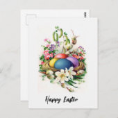Retro Osternest Postkarte (Vorne/Hinten)