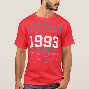 Retro Otaku Kanji Vintag 1993 Geburtstag Ramen Ani T-Shirt