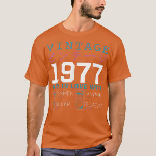 Retro Otaku Kanji Vintage 1977 Geburtstag Ramen An T-Shirt