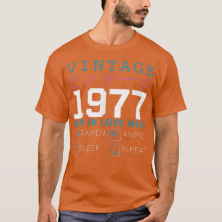 Retro Otaku Kanji Vintage 1977 Geburtstag Ramen An T-Shirt