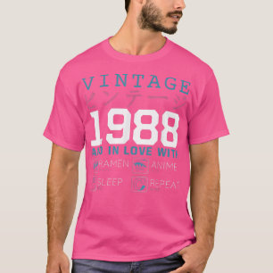 Retro Otaku Kanji Vintage 1988 Geburtstag Ramen An T-Shirt