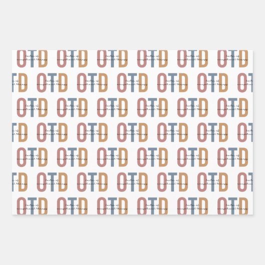 Retro OTD Doktor der Arbeitstherapie Geschenkpapier Set (Vorderseite)