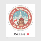 Retro Ottawa Beaver Winter Fun Aufkleber (Blatt)