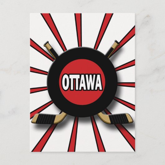 RETRO OTTAWA HOCKEY POSTKARTE (Vorderseite)