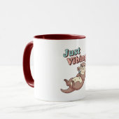 Retro Otter Calm Vibes Color Inside Mug Tasse (Vorderseite Links)