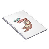 Retro Otter Just Vibing Lined Notebook Notizblock (Rechte Seite)