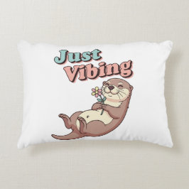 Retro Otter Just Vibing Rectangular Pillow Dekokissen