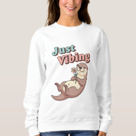 Retro Otter Just Vibing Women’s Sweatshirt