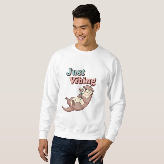 Retro Otter Relaxed Mood Men’s Sweatshirt (Vorne ganz)