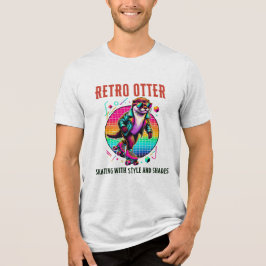 Retro Otter Skaten im Stil mit Sonnenbrille Tri-Blend Shirt
