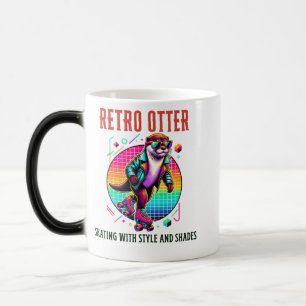 Retro Otter Skaten im Stil mit Sonnenbrille Verwandlungstasse