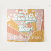 Retro Our Little Sunshine Daisy Birthday Banner Ta Wandteppich (Vorderseite (Horizontal))