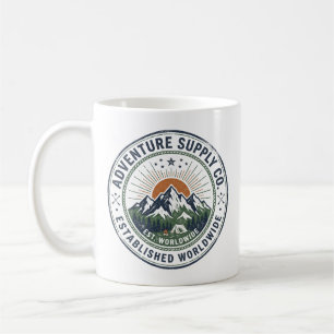 Retro-Outdoor-Abenteuer-Berg-Emblem Kaffeetasse