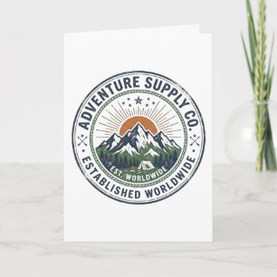 Retro-Outdoor-Abenteuer-Berg-Emblem Karte