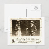 Retro Outdoor Man Cave Fishing Help - Postkarte (Vorne/Hinten)