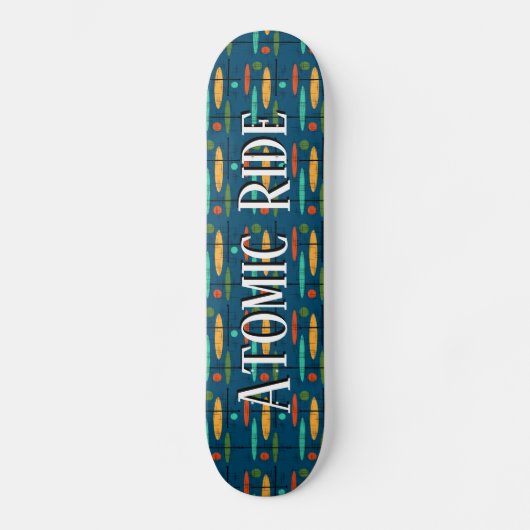 Retro Oval Dot Lines Skateboard (Vorderseite)