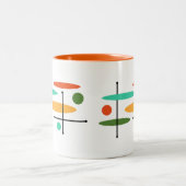 Retro Oval Dot Lines Zweifarbige Tasse (Mittel)