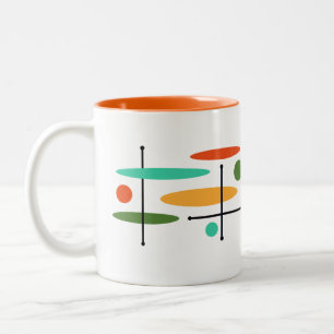 Retro Oval Dot Lines Zweifarbige Tasse