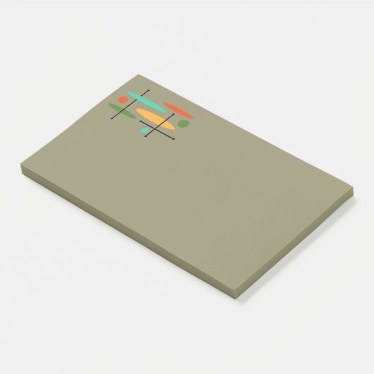 Retro-Oval-Dotlinien Post-it Klebezettel (angewinkelt)