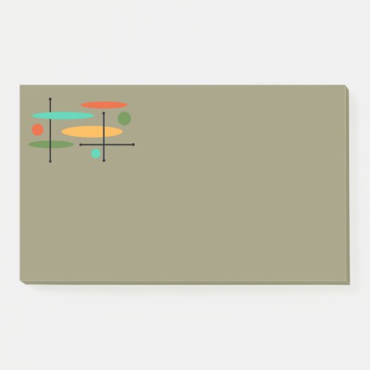 Retro-Oval-Dotlinien Post-it Klebezettel (Vorderseite)