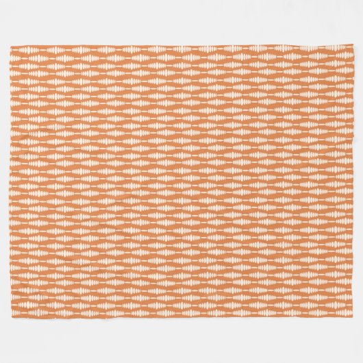Retro Oval Fleece Blanket - Terracotta Mod Look (Vorderseite (Horizontal))